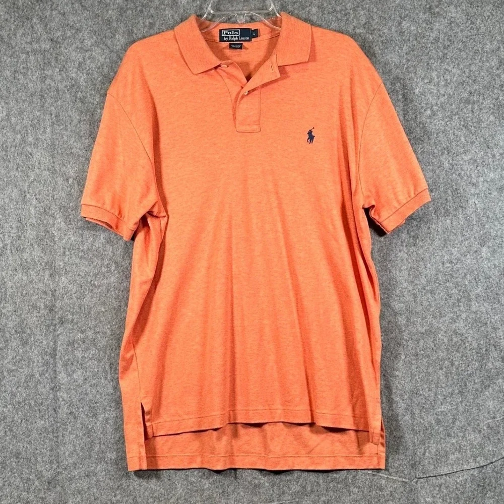 Polo Ralph Lauren Classic Fit Polo Shirt Mens Large Short Sleeve Casual Orange